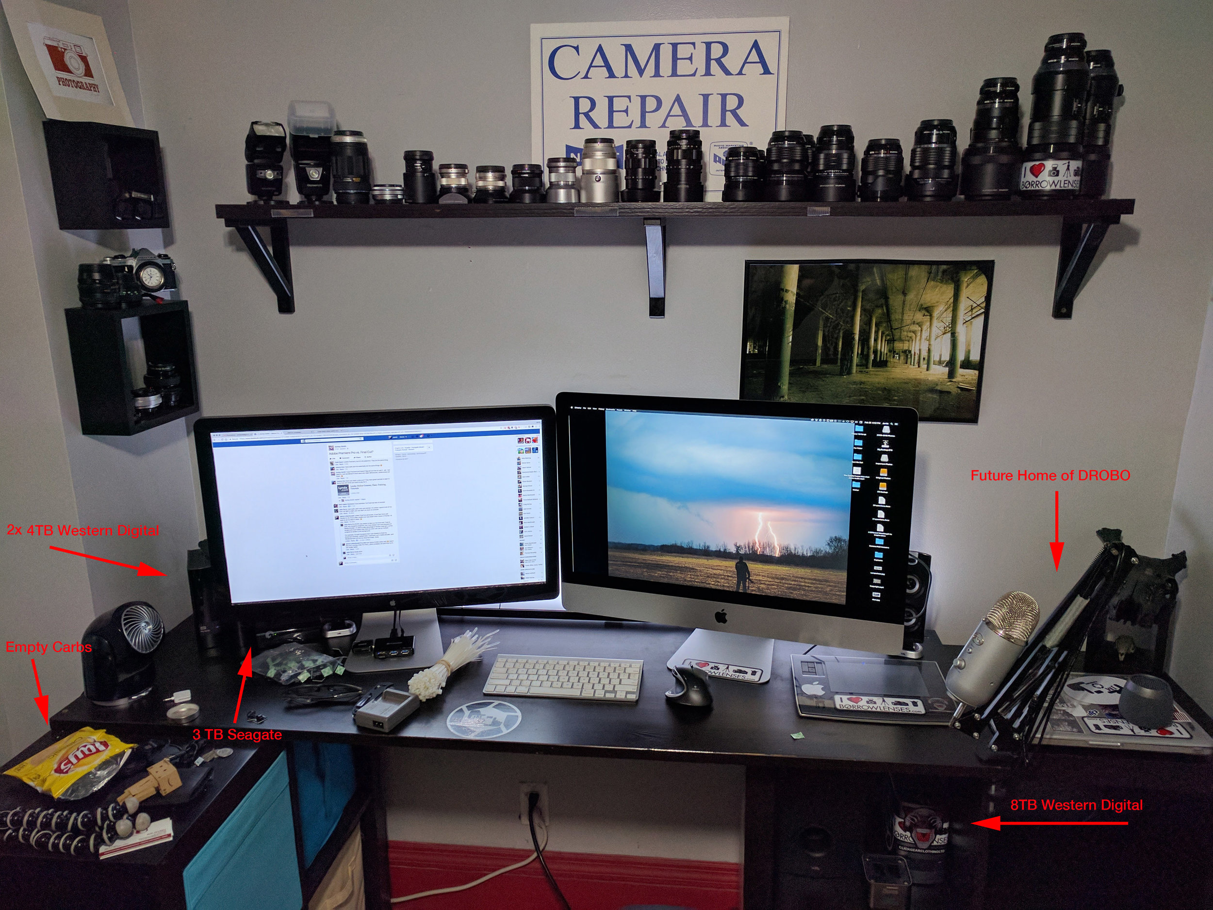 4 external drives at my desk, w/ an 8TB MyCloud in my bedroom.....Way too many devices...Way too difficult to manage!