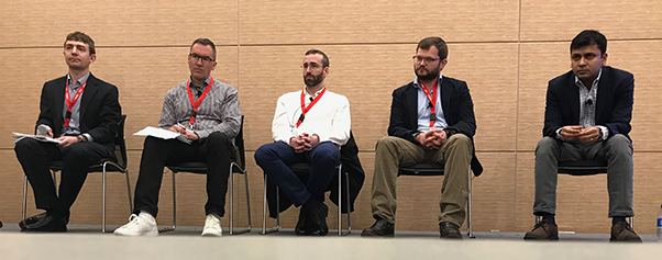 From left to right: Bobby Brennan, Marc Light, John Langton, Andrew Campbell, Satadru Sengupta