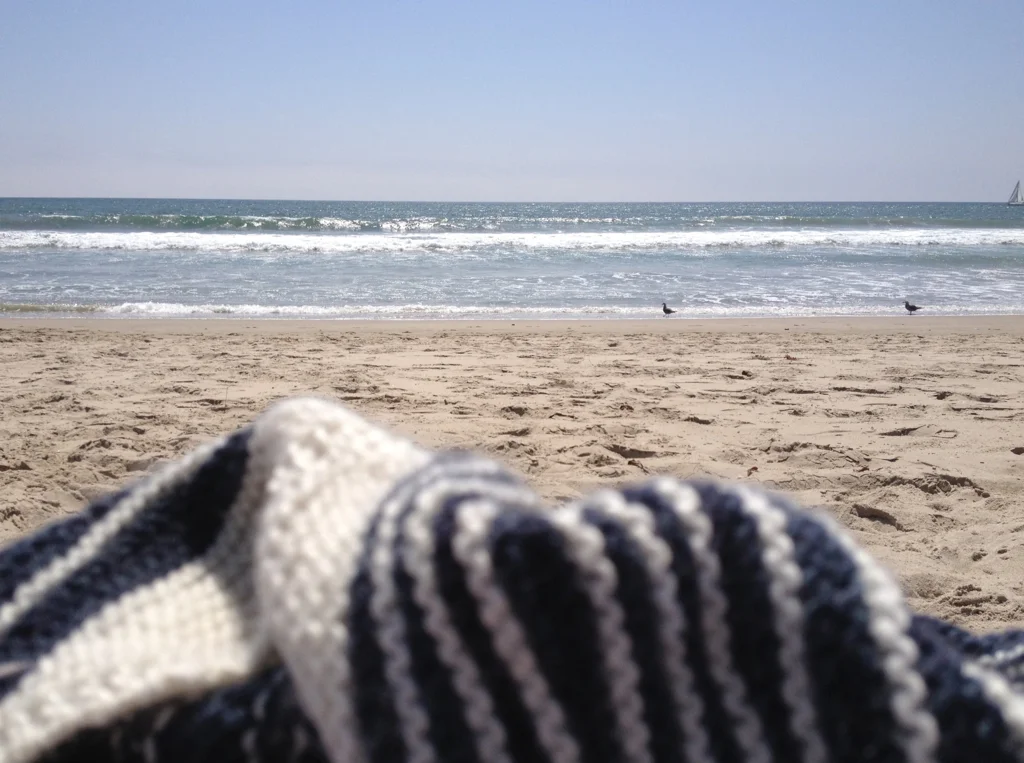My favorite spot for summer knitting.