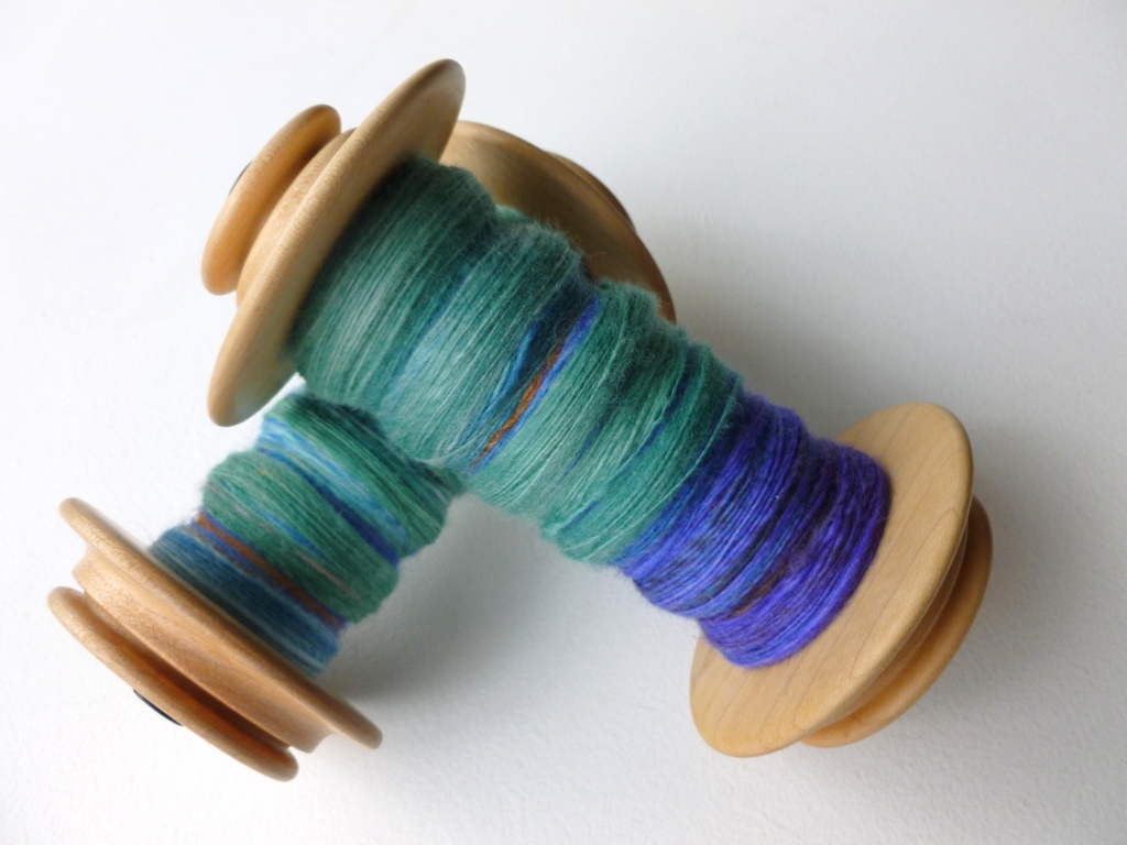 Got a couple of bobbins to empty before Spinzilla. Chain plying these beauties. 