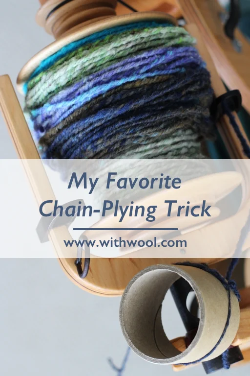 Mugs, cups, and cardboard tubes make it so easy to take a break when you’re in the middle of chain-plying handspun. | My Favorite Chain-Plying Trick - withwool.com