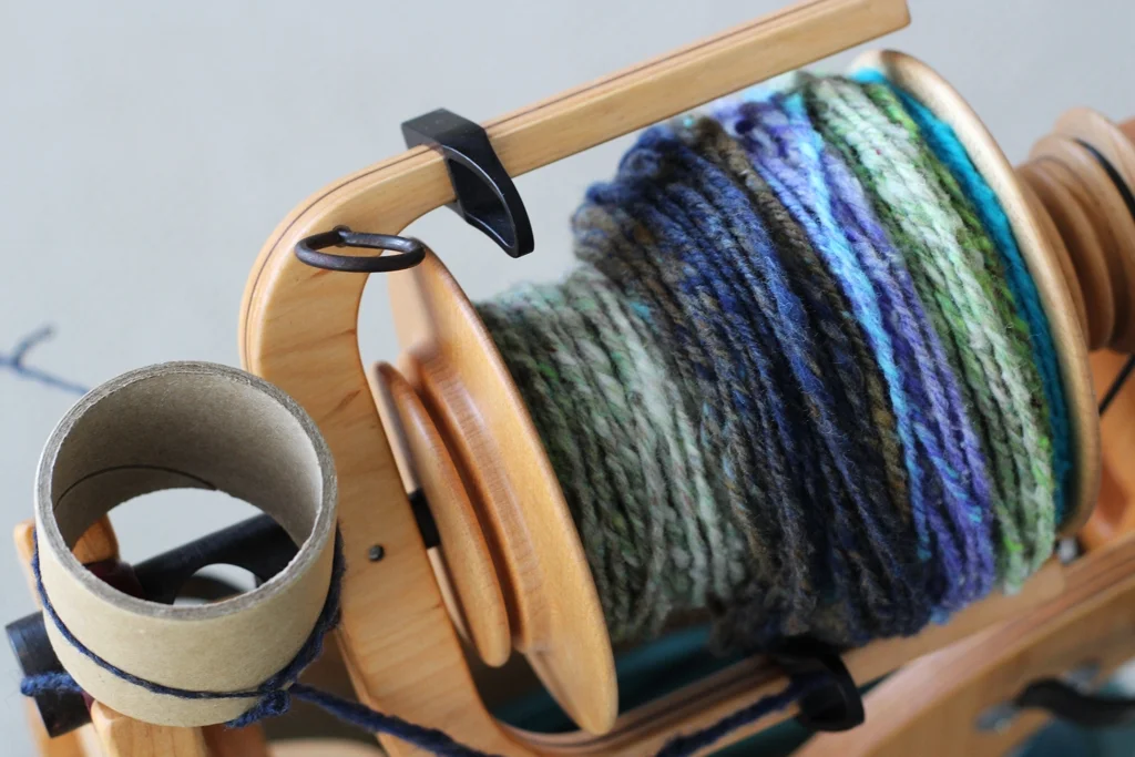 Mugs, cups, and cardboard tubes make it so easy to take a break when you’re in the middle of chain-plying handspun. | My Favorite Chain-Plying Trick - withwool.com