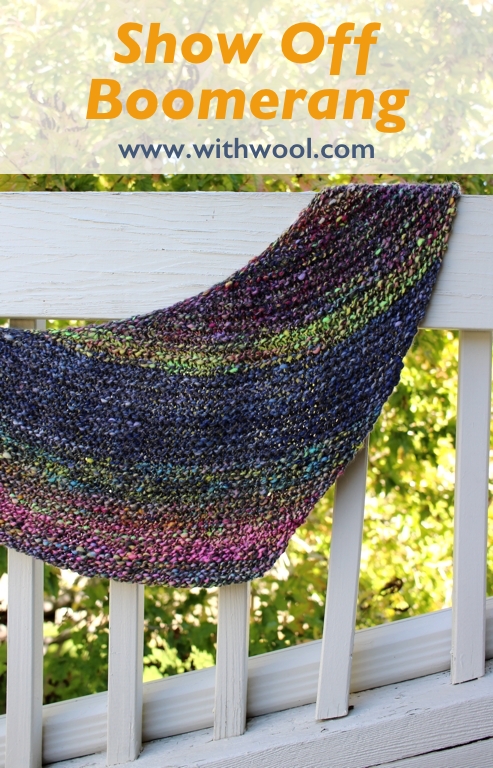 Show Off Boomerang - A free pattern for that one special skein of yarn, handspun or hand dyed, that’s a show off all by itself. | withwool.com