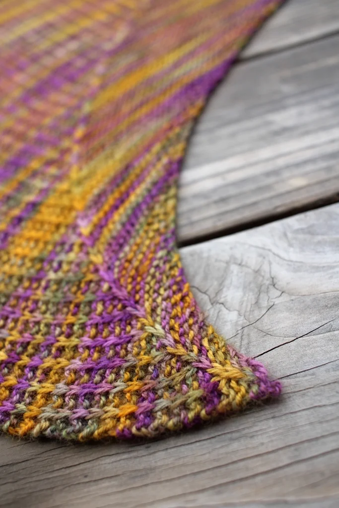 Tame wild, variegated yarn with slip stitches and the Odd Couple Shawl. | withwool.com