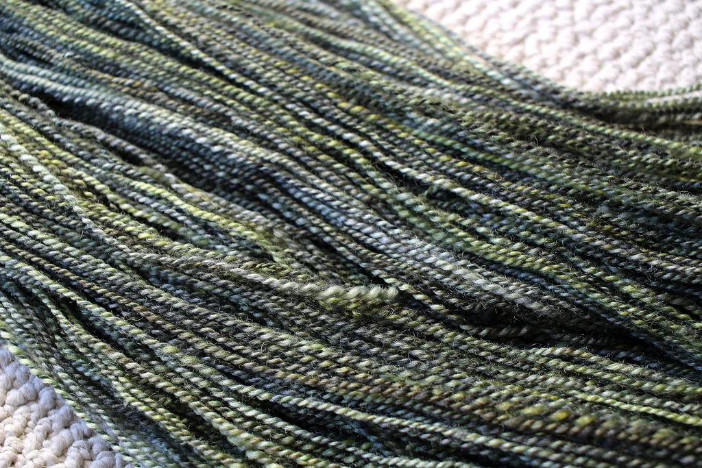 Stepped outside my comfort zone, and spun my dream yarn. Swamp Thing Plied| withwool.com