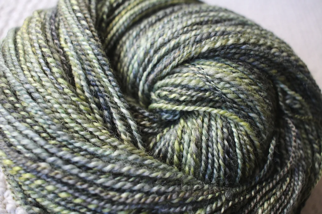 Stepped outside my comfort zone, and spun my dream yarn. Swamp Thing Plied| withwool.com