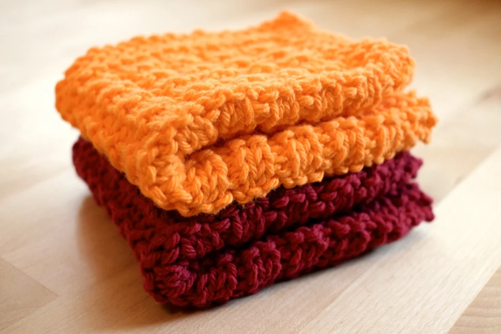The Waffle Time Washcloth is just the right size with a stitch pattern that looks great on both sides. | withwool.com