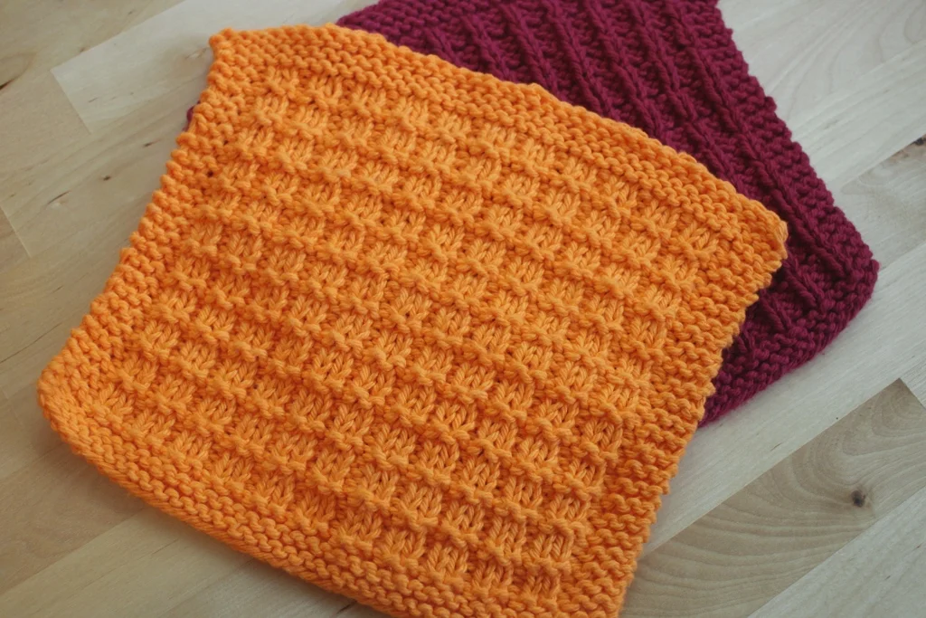 The Waffle Time Washcloth is just the right size with a stitch pattern that looks great on both sides. | withwool.com