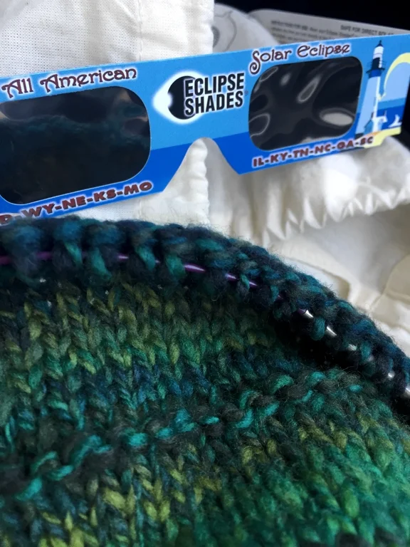 Don’t leave your knitting at home! Take it with you for the countdown to the eclipse, and something to do during the traffic jam. | withwool.com