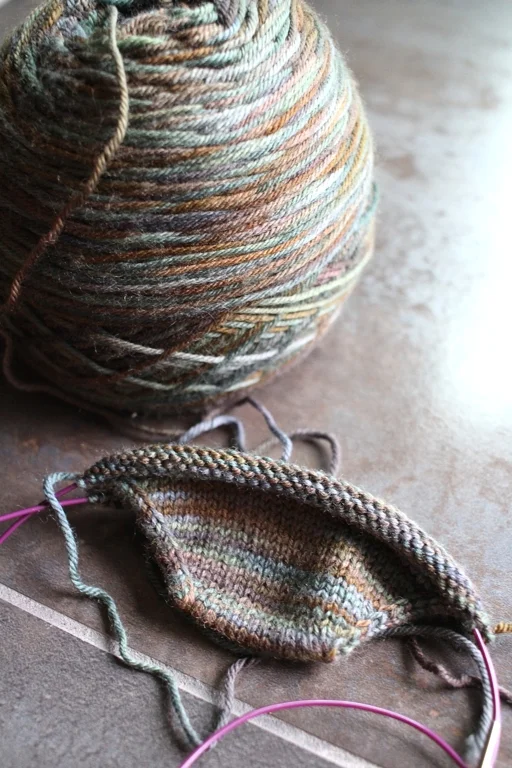I can’t settle on a stitch pattern for this sock. Cables? Texture? Ribbing? 