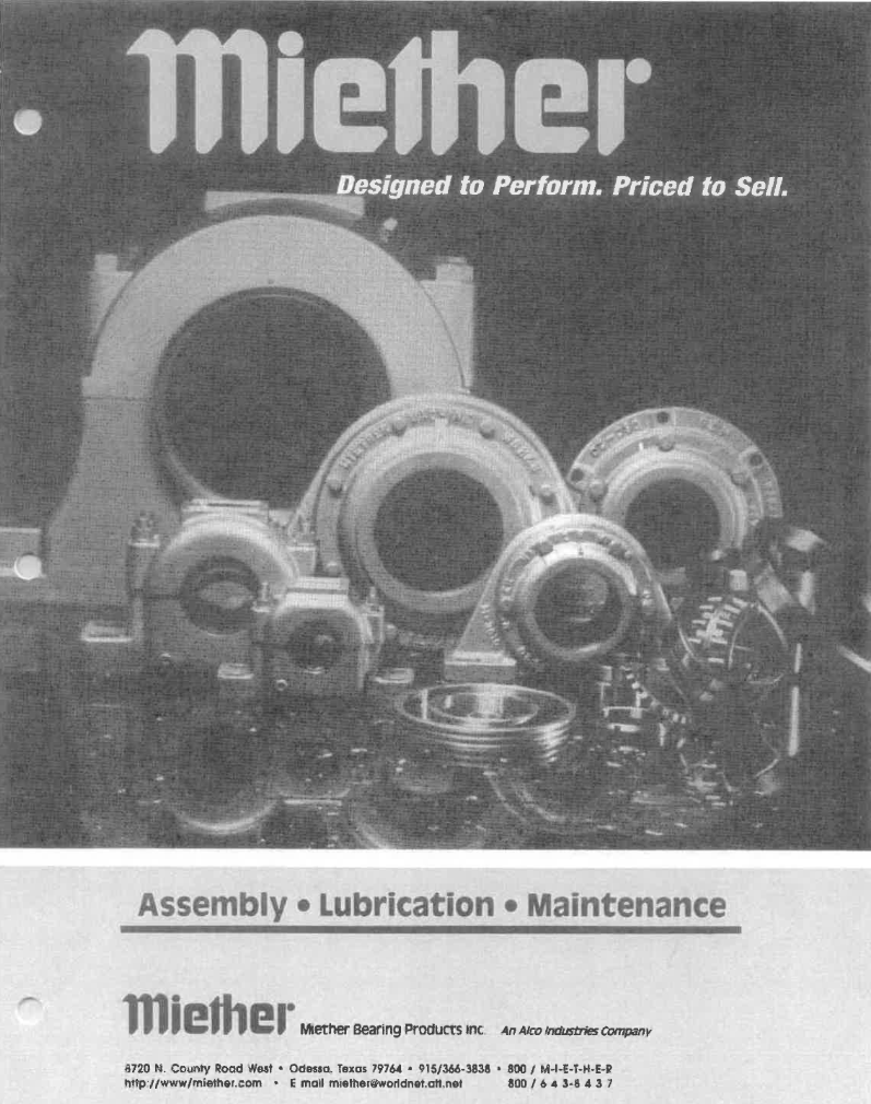 SAF BEARING AND ACCESSORIES — J.W. COOLER COMPANY