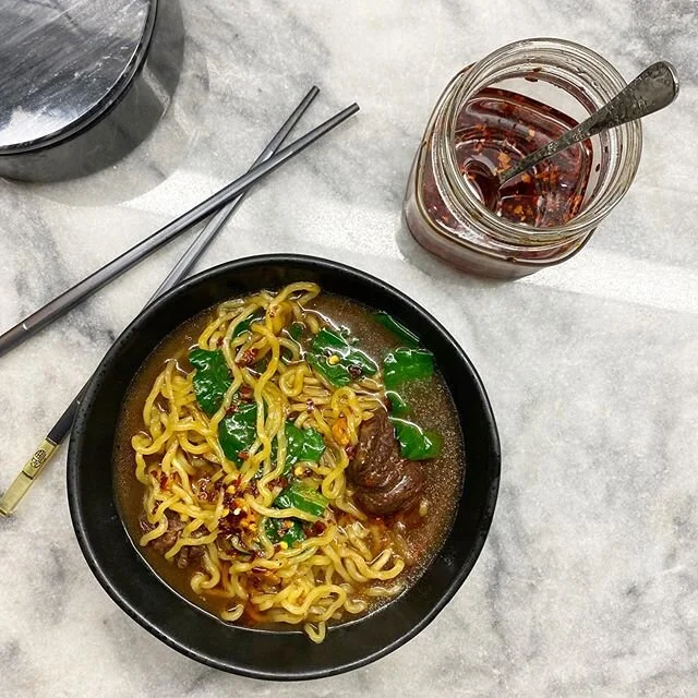 Maybe the best thing we&rsquo;ve ever made?
.
Slow simmered sorcery...
I quick-seared salted sirloin 🥩 stew meat to give color and flavor, then saut&eacute;ed in an onion 🧅 till translucent. I added in water, lime, oyster sauce, mirin, red wine, an
