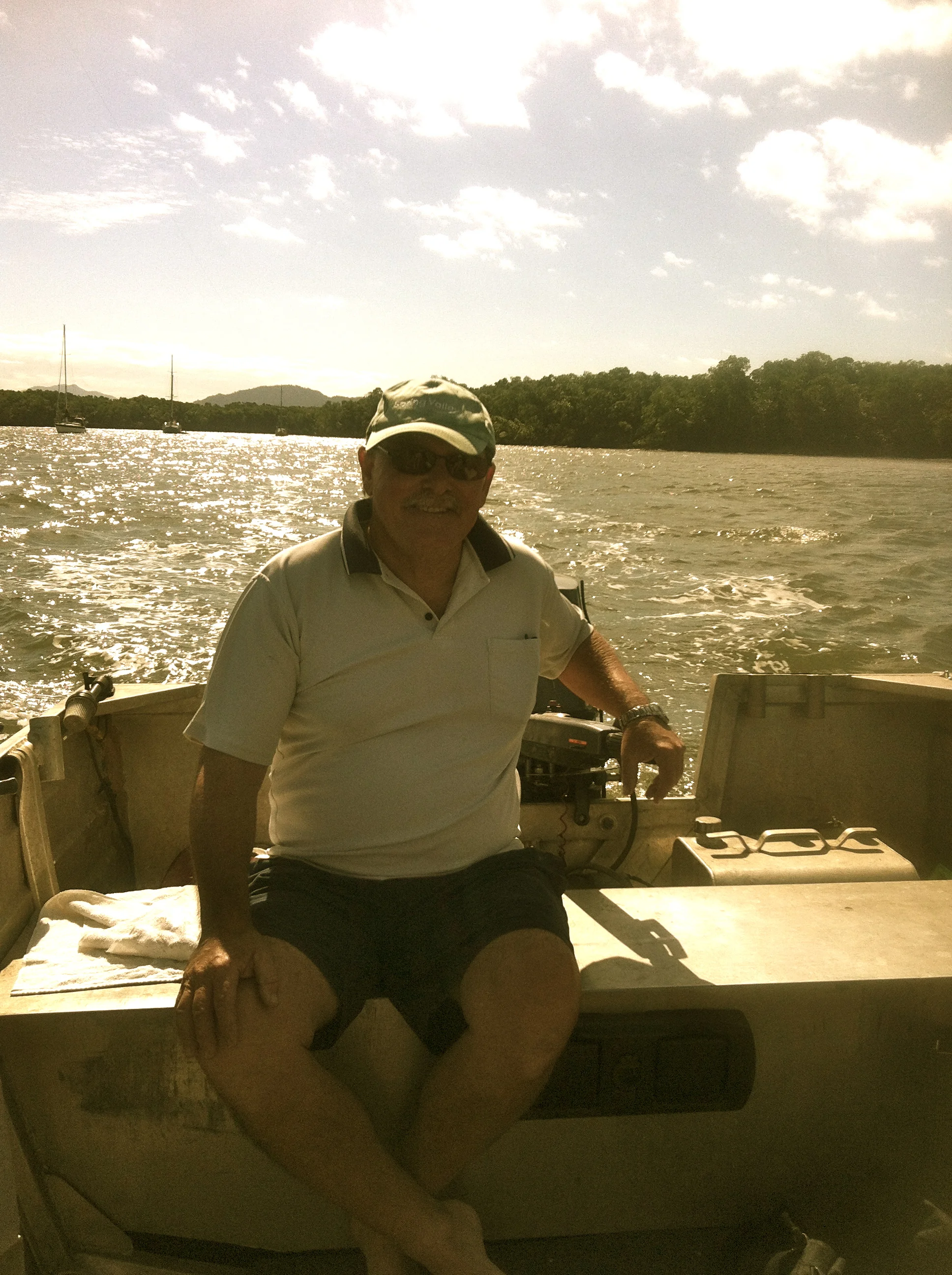 Captain Dennis taking us to his secret fishing hole.