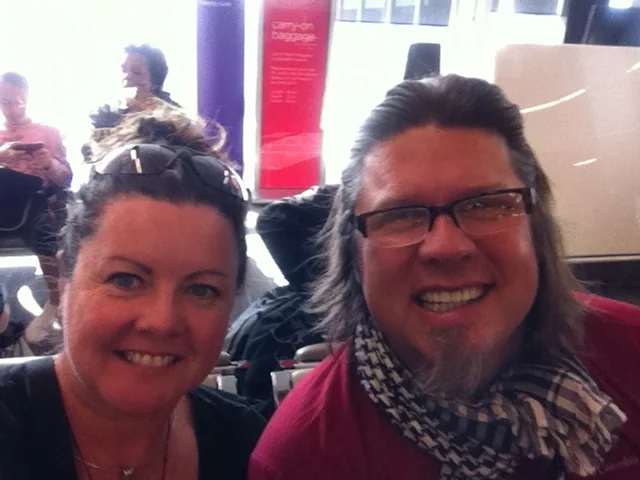 Kev & Cat at Perth Airport flying back to Melbourne.