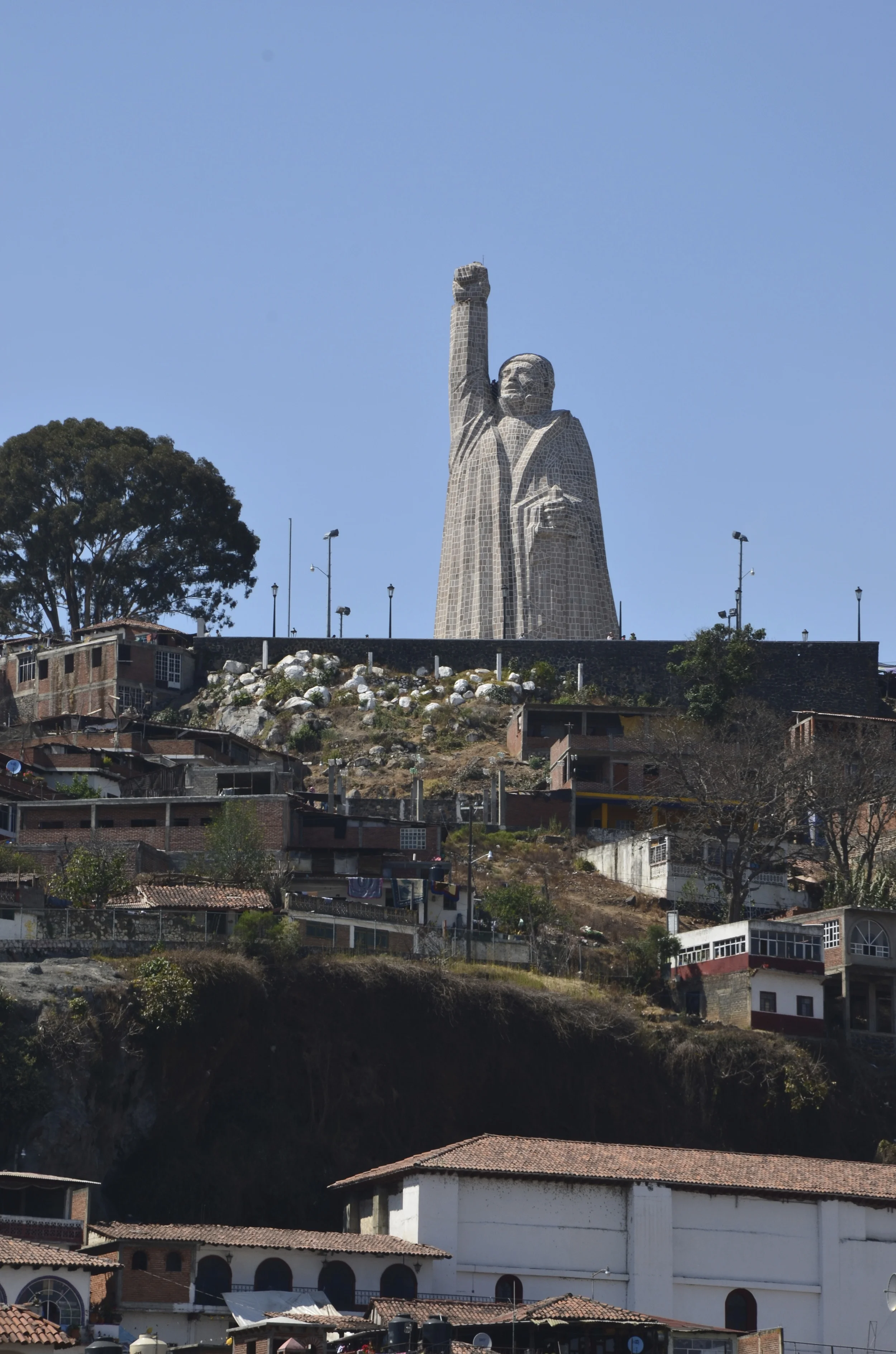 A 40 meter high monument of Jose Maria Morelos, a great hero of Mexico's independence its atop of the Island.