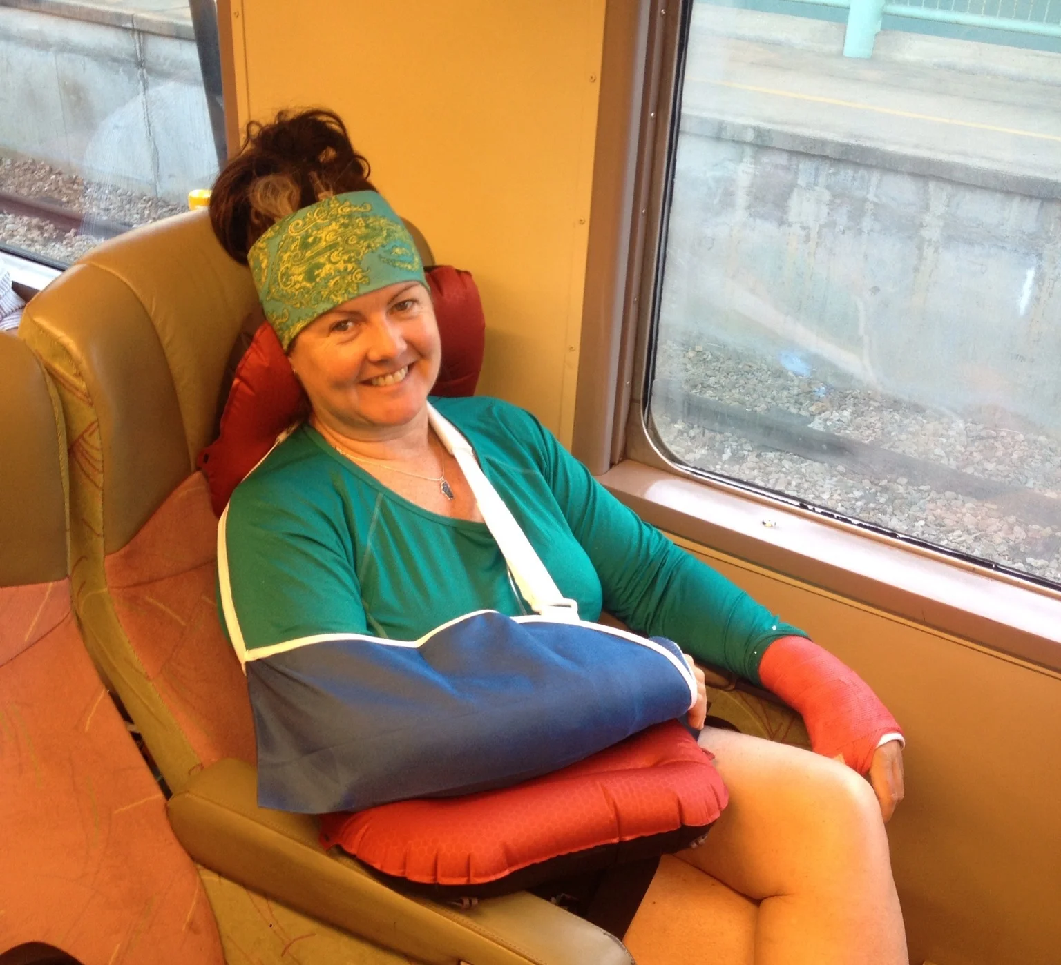 Heading back to Melbourne for surgery, on steel wheels, the train!