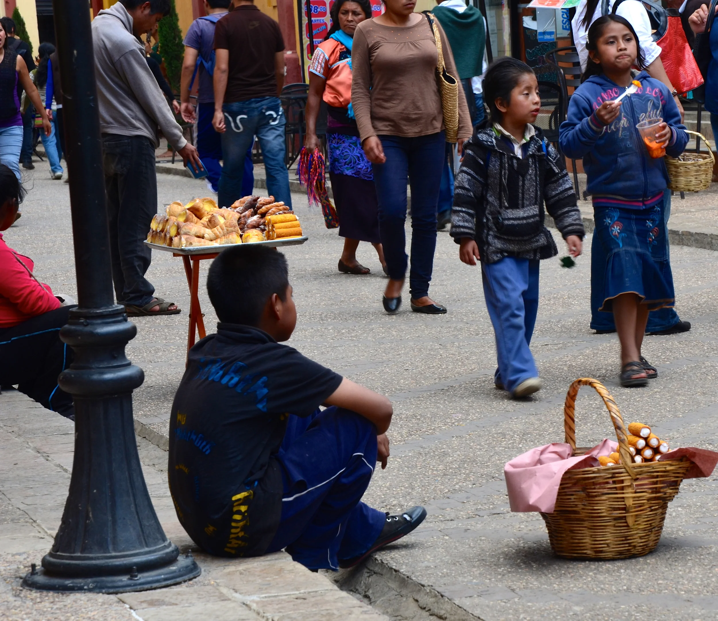 There are many many young children here out of school peddling their families wares, and they are fierce saleschico's.