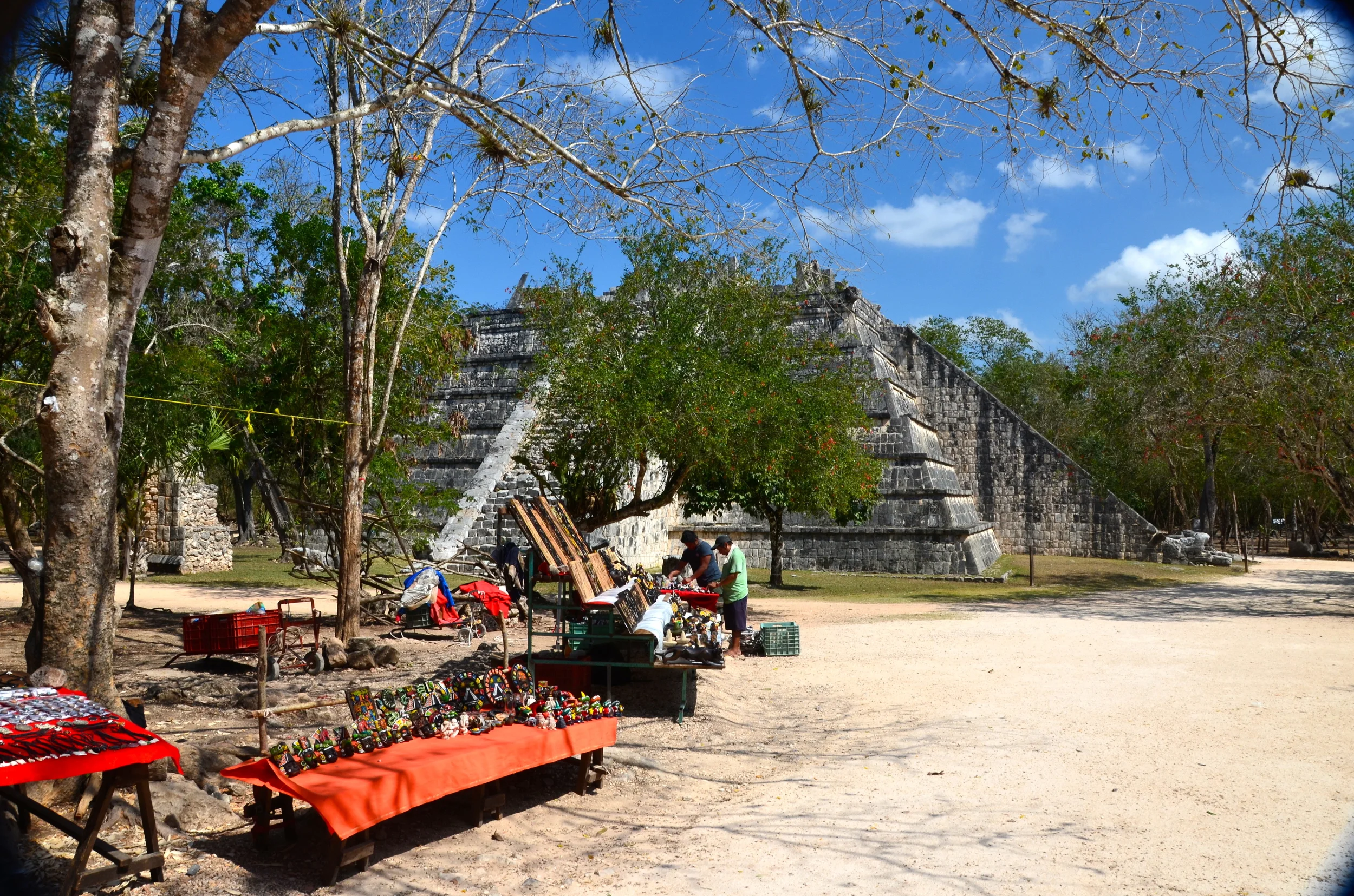 Vendors in front of the Osario