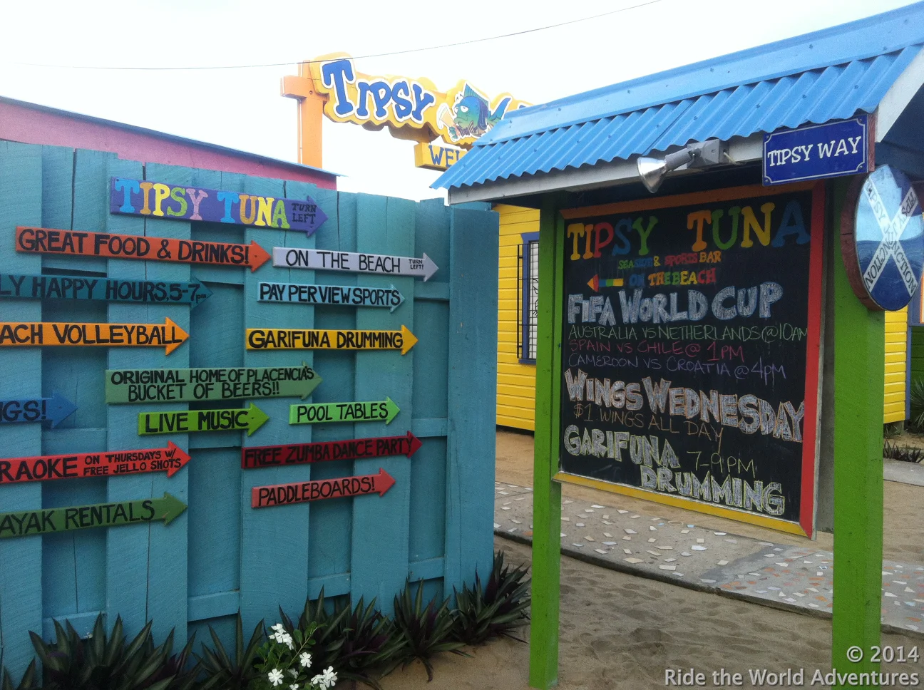 We watched FIFA during the day and listened to Garifuna Drumming in the evenings…no complaints!