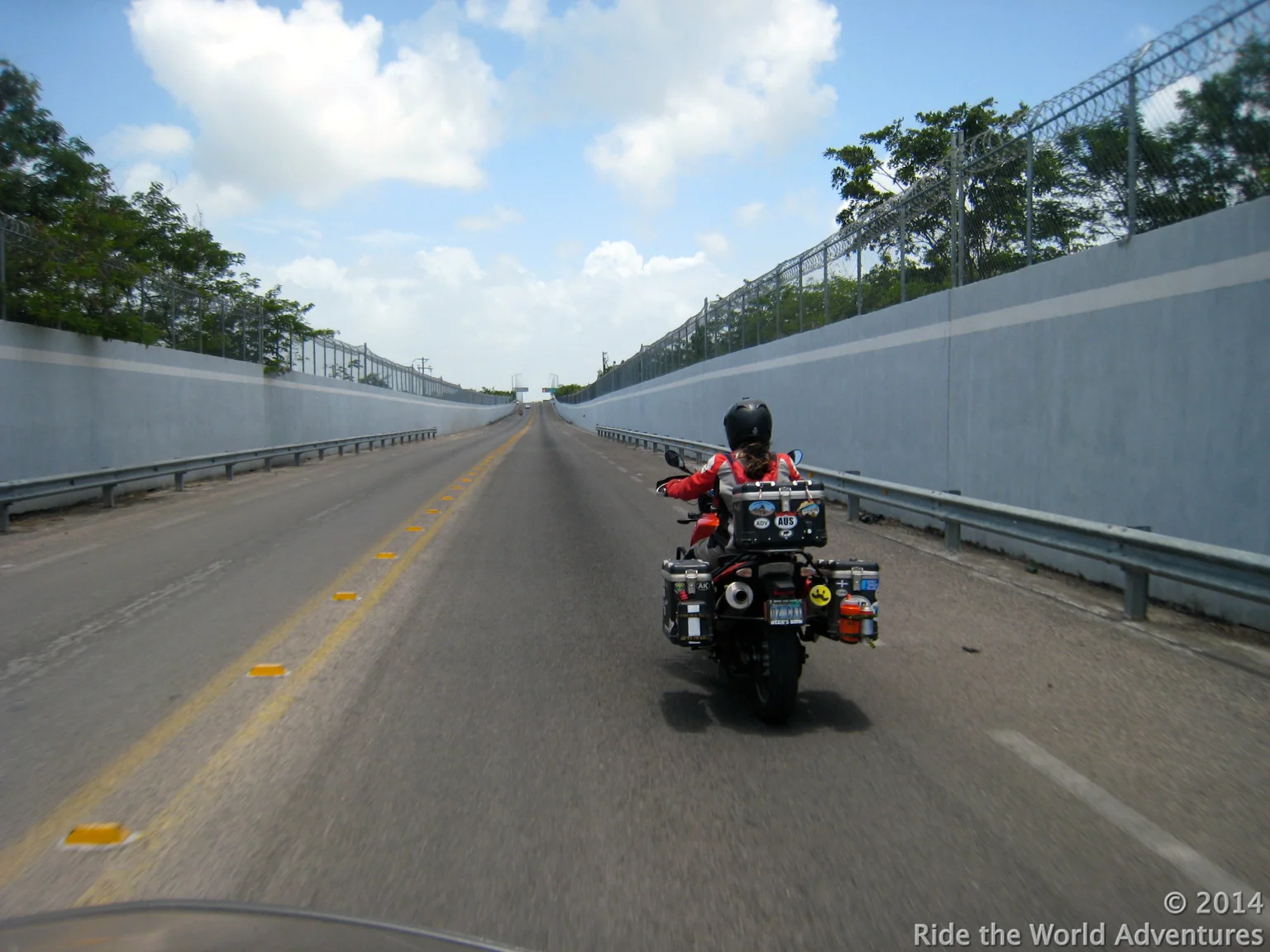 Riding into neutral zone and towards Belize.