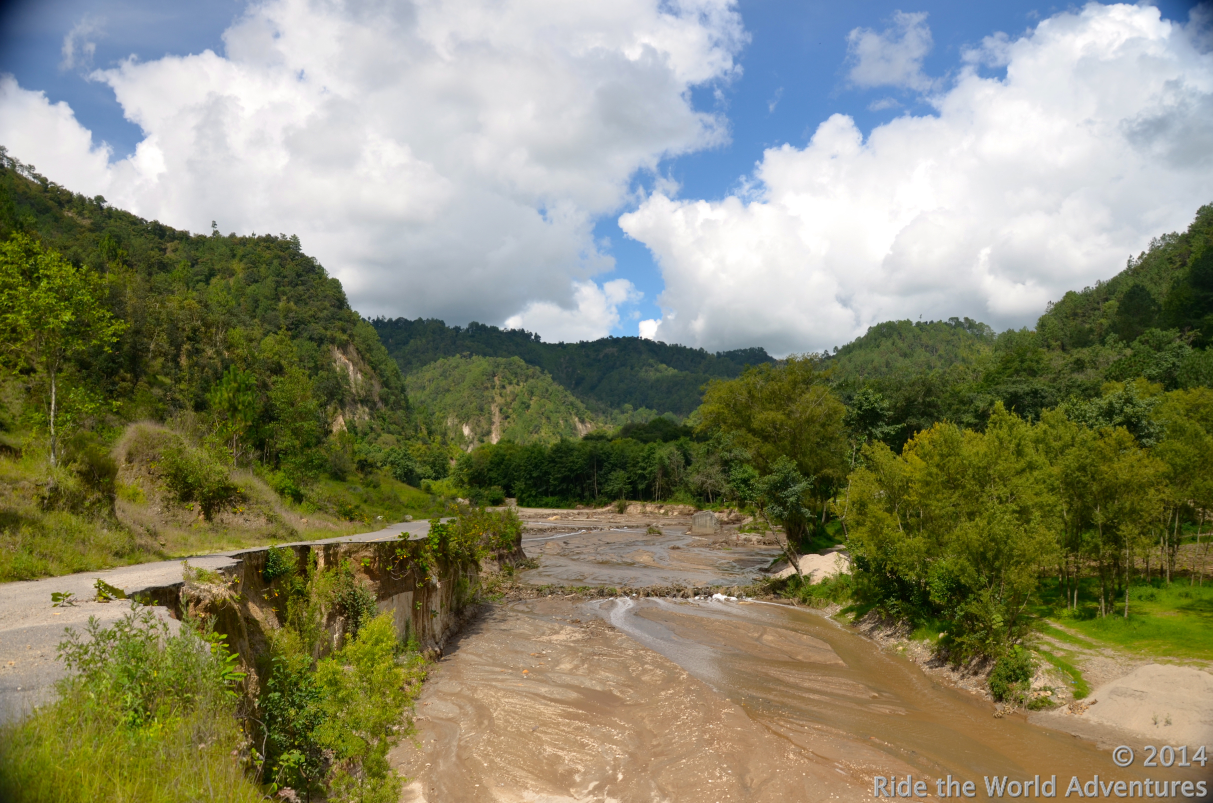 The road was washed away on our way up to Lake Atitlan.