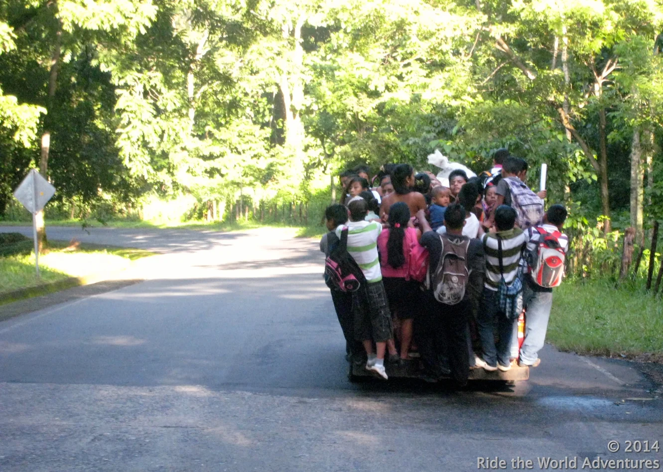 School was still on….the local school bus in the rural areas