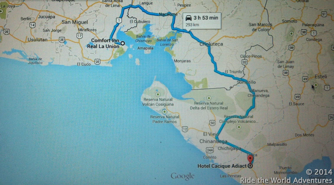 Our route today taking us through 2 border crossings.