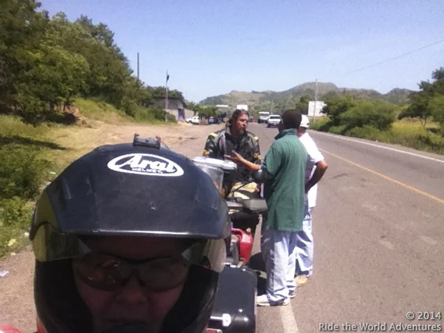Royer and Kev discussing the ride through Honduras. 