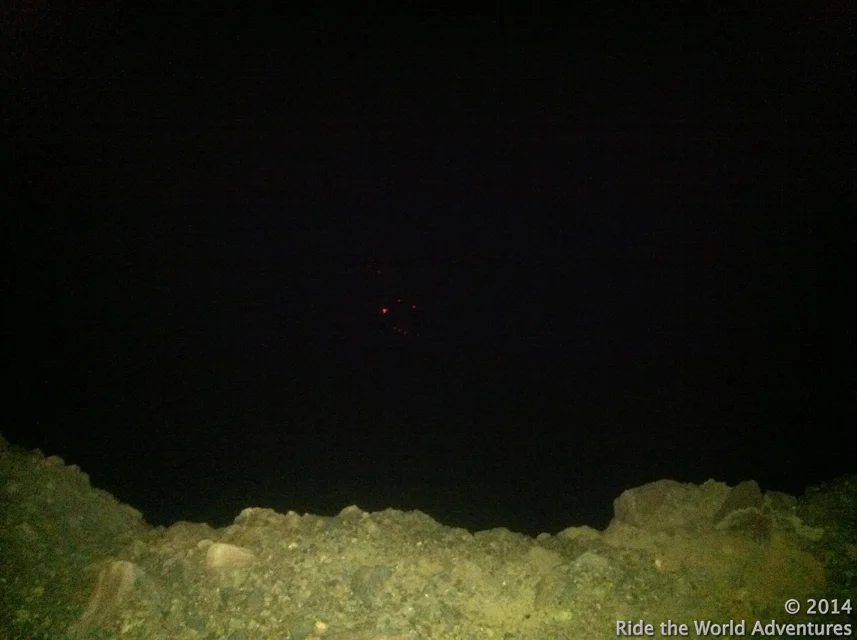 Barely making out the red dots….this is the jet engine roaring lava below!