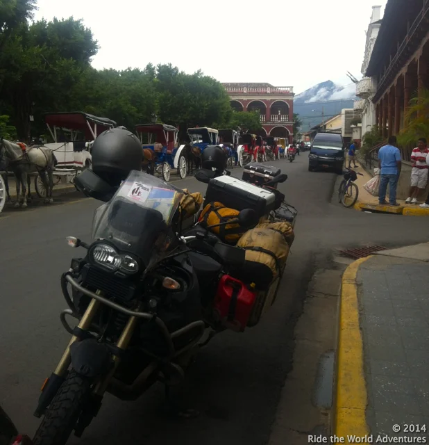 Looking back on one of the descriptive directional markers in Granada…Volcano Momotombo, which is active!