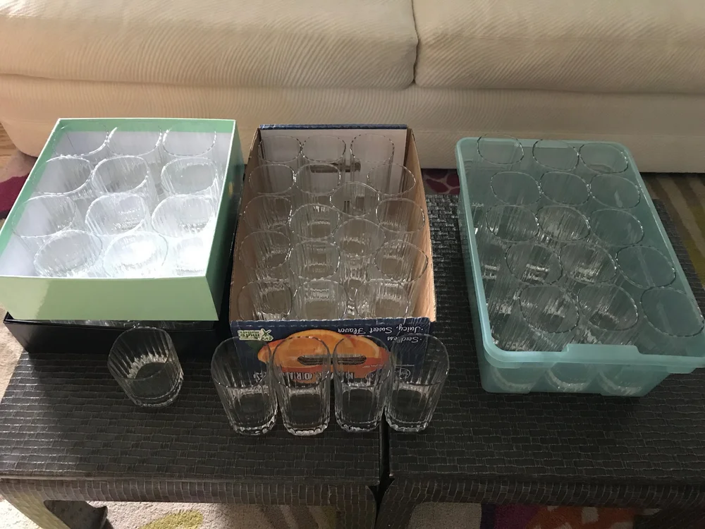 Set of 60 glasses