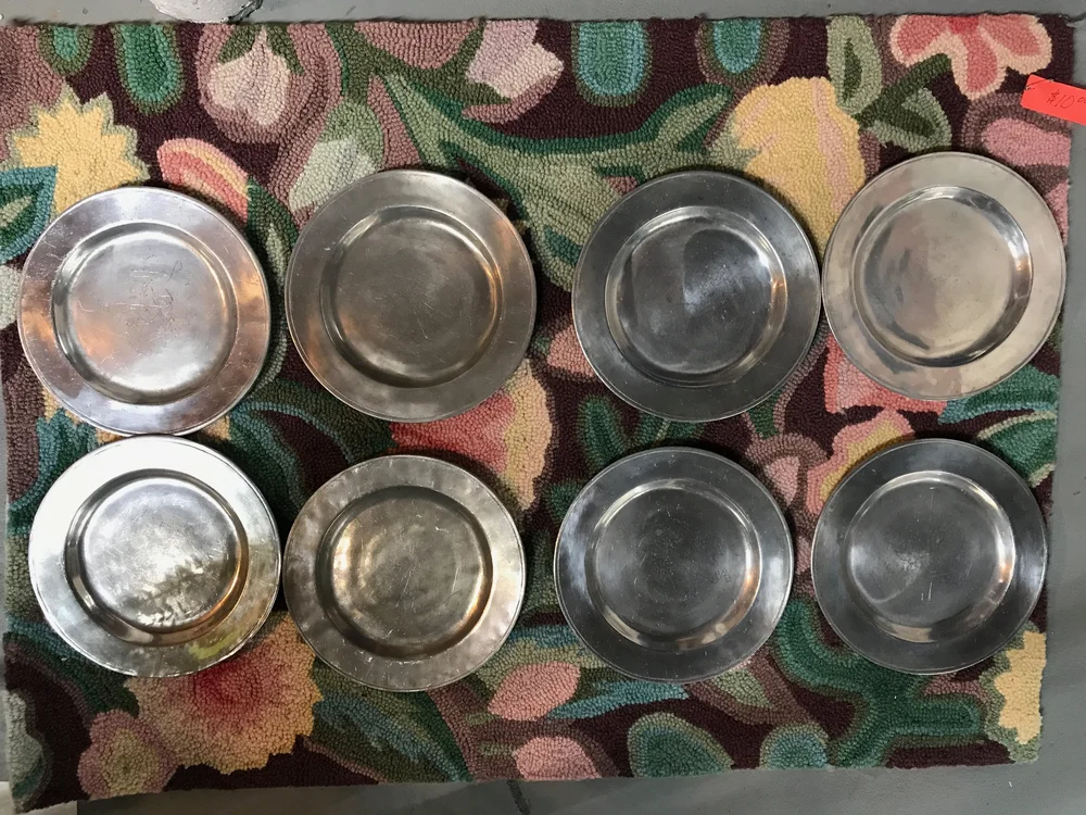 8 Vintage Armetale Pewter Plates