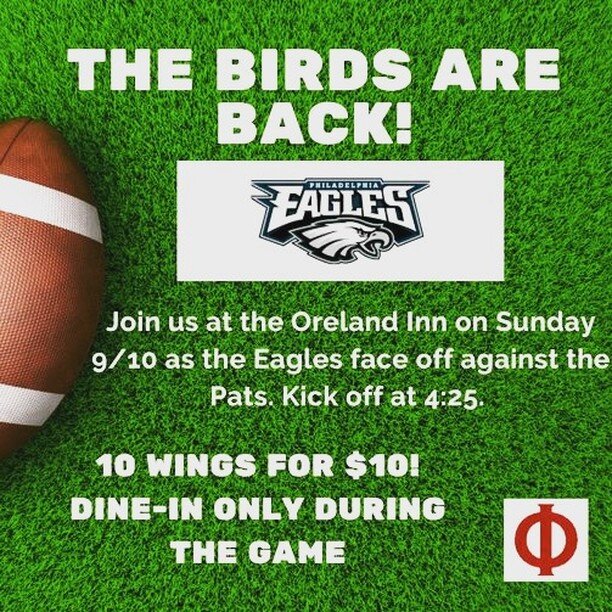 It may still feel like summer, but we're excited to move into fall &amp; football! E-A-G-L-E-S, Eagles! Watch with us at the OI tomorrow!