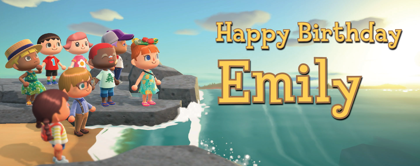 Animal Crossing Inspired Custom Birthday Banner