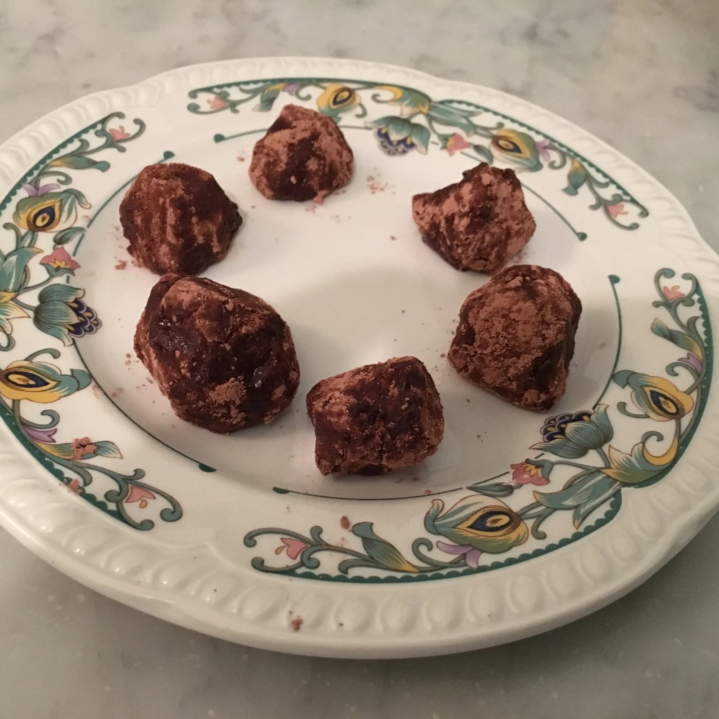 Raw chocolate truffles!! My favorite recipe find from the experiment (dates + raw cacao powder + coconut oil = delicious)