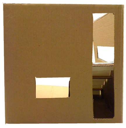 cardboard house rear view