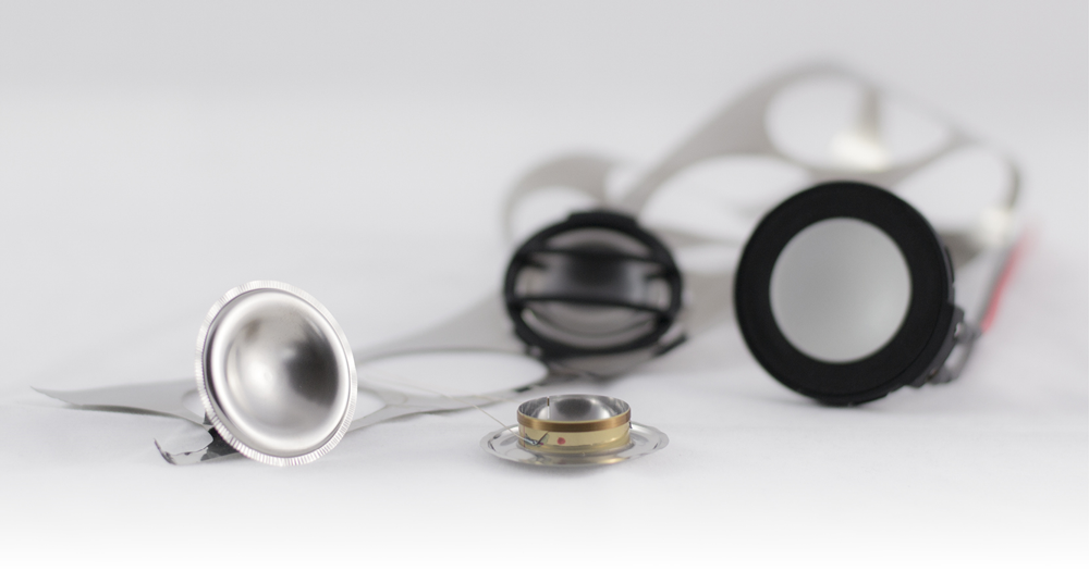 Why titanium domes for the tweeters? Let´s start with the tweeter, which is the most critical component of an audio system. The advantages of using titanium as dome material: - very good acoustical attributes - can be formed into complicated shapes - very light weight Titanium is a quite expensive material, which is mostly used for building high-tech machines like modern aircrafts. Titanium has a very high strength at a very light weight. In addition, it is very suitable to deform it. For this reason, it can be formed into complicated structures, which is very important for our special MegaSphere™ and UltraSphere™ Technology. Beside the advantages during the manufacturing, titanium has also very good acoustical attributes. The high strength and the high inner damping of the material make it a perfect material for speaker membranes, because it has less membrane resonances than other materials at the same strength. You won´t find many brands using titanium dome tweeters on the market, because it takes a long time to gain enough experience with the material until you are able to build a perfect sounding tweeter from it in series production. Titanium is about 10 times more expensive than Aluminum; however German MAESTRO values the advantages for your sound experience more than the material cost.