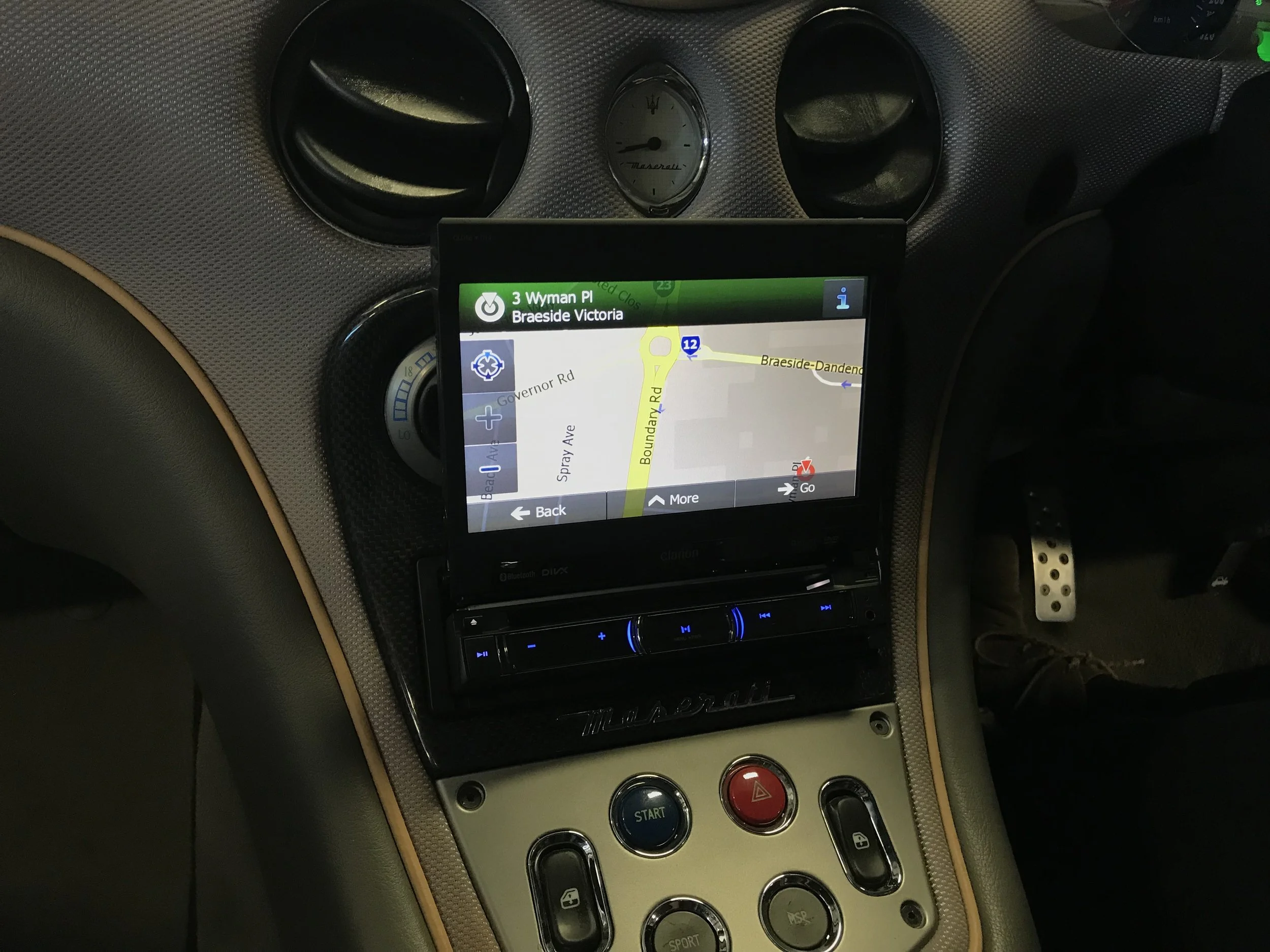 The high resolution screen folds out to display the premium navigation software