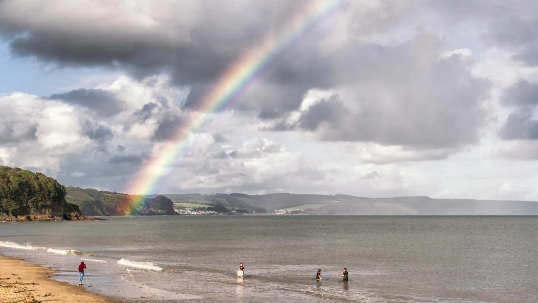 highly commended - joyce james - rainbow over saundersfoot beach