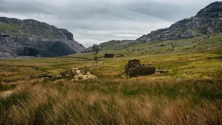 The chapel and school for the miners in the distance