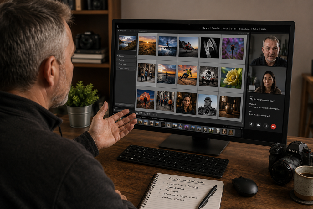 Online 1-2-1 photography lesson over Zoom — reviewing images in Lightroom with Alan Ranger