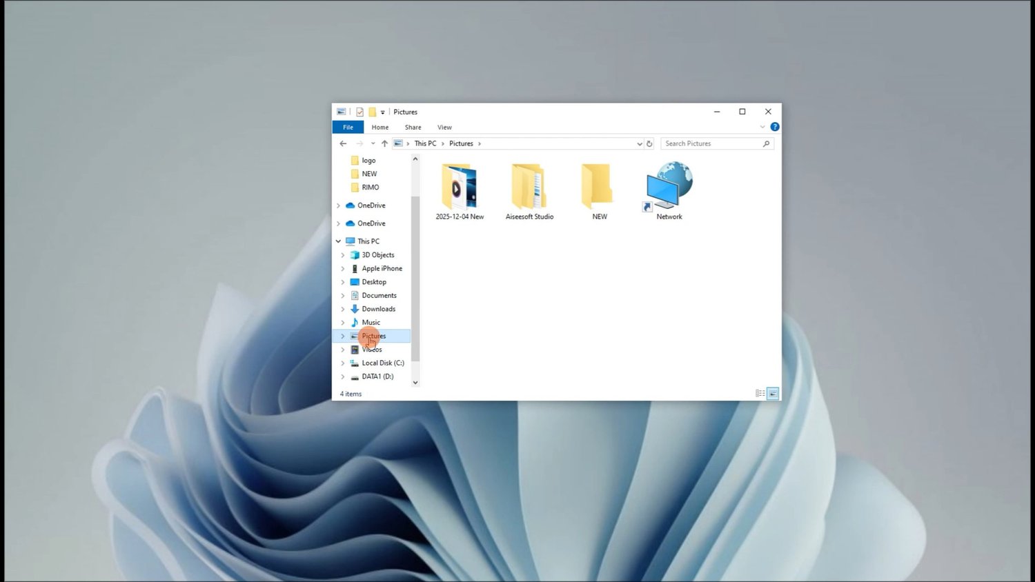 Folder naming format after using the Windows import wizard