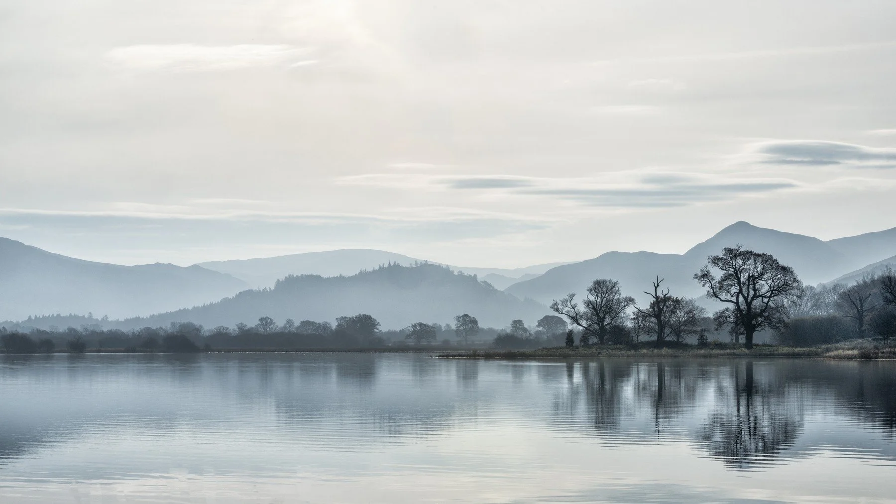 Bassenthwaite landscape starting version used for a photographic contrast comparison