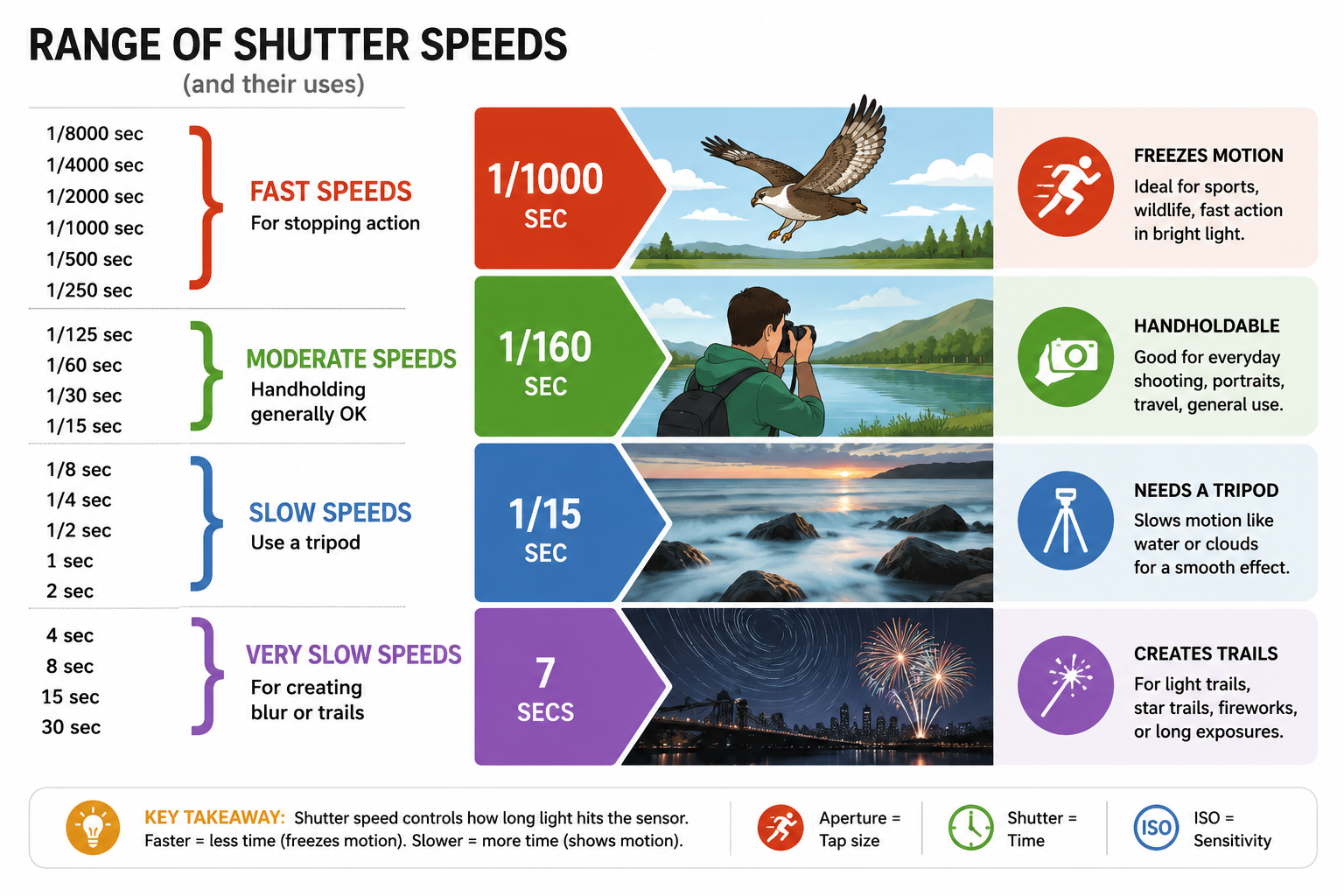 what is shitter speed, range of shutter speeds for hand holding