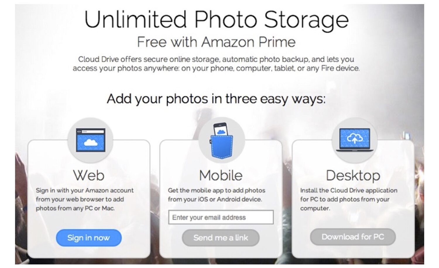 Amazon Prime photo backup