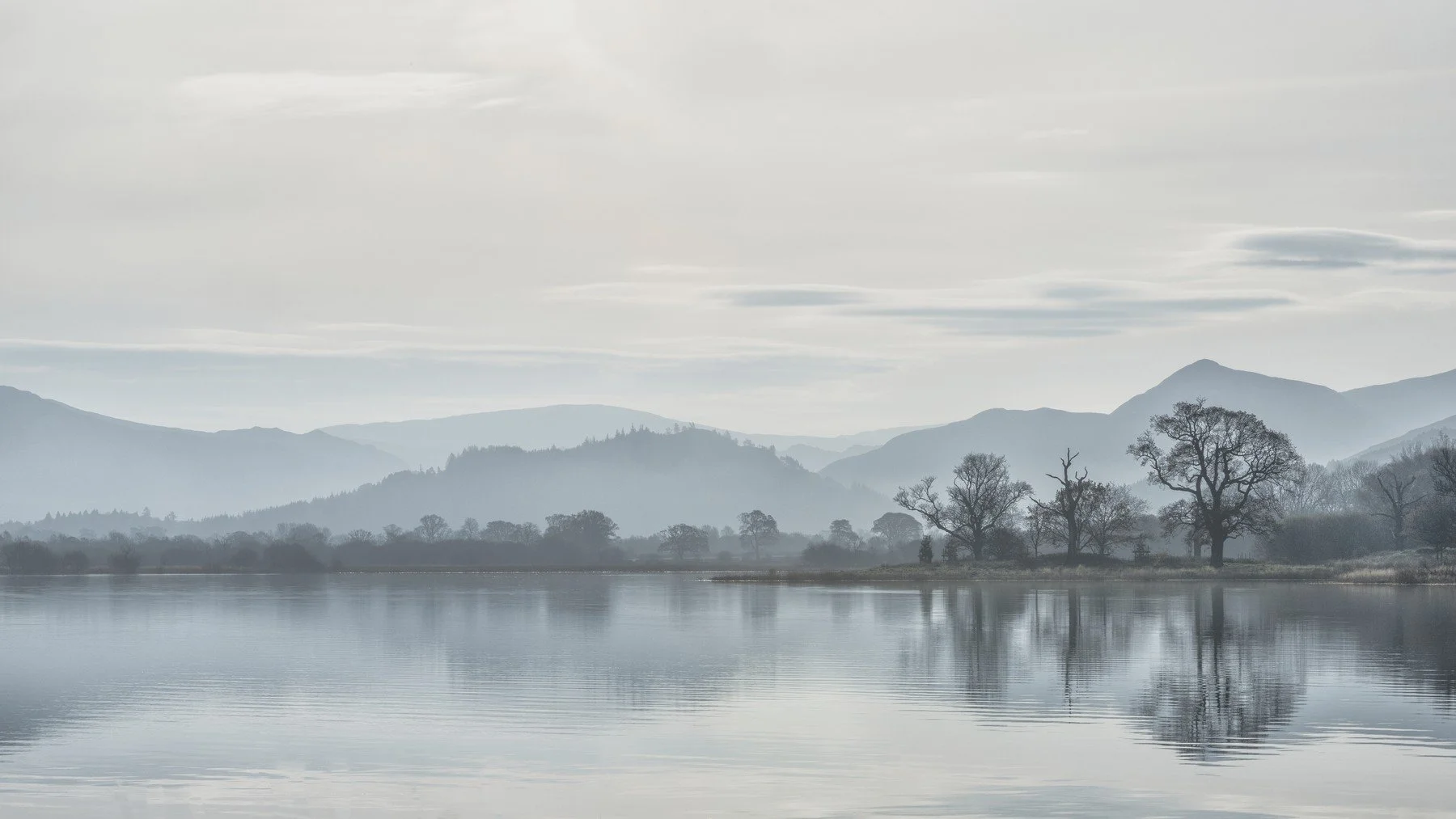 Bassenthwaite landscape with gentler contrast and softer tonal separation