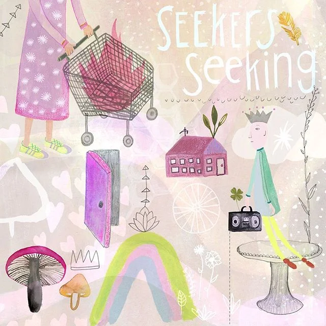 seekers seeking (finders finding) 
returning with some doodles after a very extra long insta sabbatical. 
#seekers #finders #watercolordoodles #music #floating #growingthings #sketchbook #tinybits #sneakerssneakering