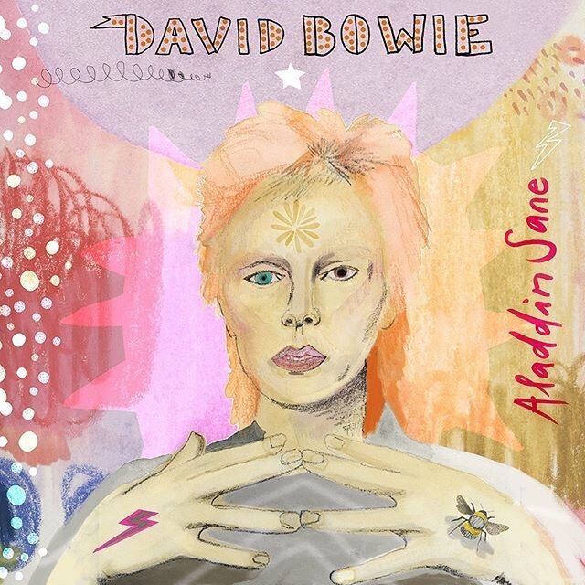 david bowie record cover (not at all as I had planned.)
#davidbowie #aladdinsane #illustration #watercolor #gouache #coloredpencil #smushy #portrait #artbeatclub #kickartebeatcourse