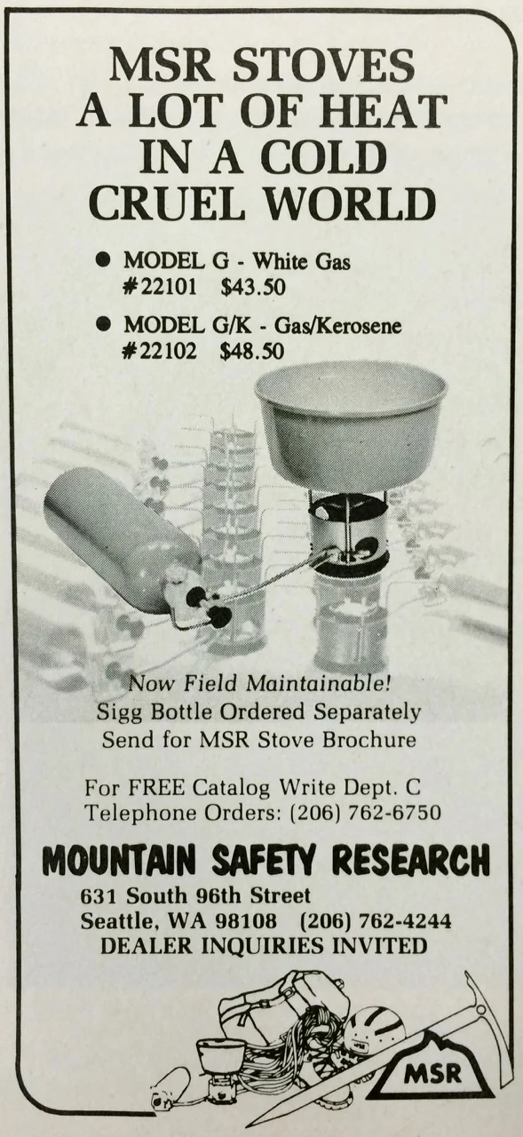 Vintage MSR Stove Ad From The 1970s