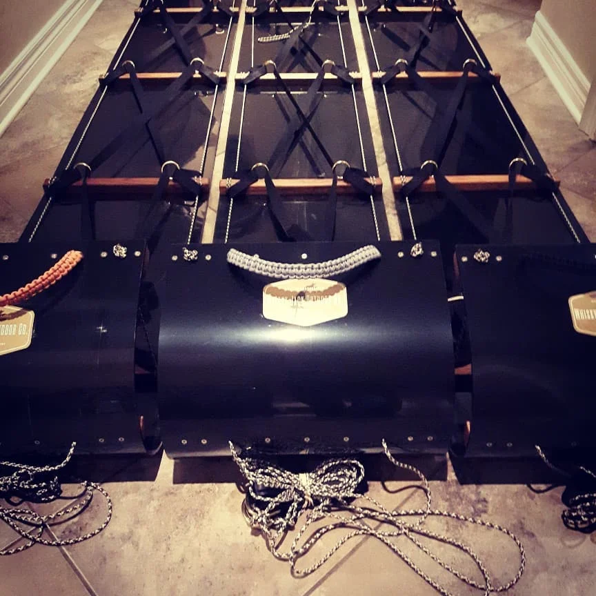 The Crossing Algonquin 2018 fleet of Whisky Jack Outdoor Co. freight toboggans